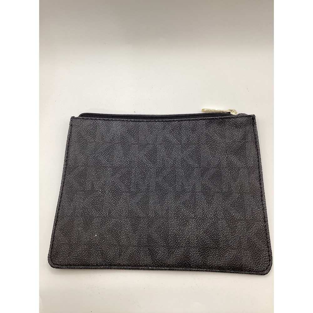 Michael Kors Womens Cosmetic Bag Pouch - MK Logo Black And Silver